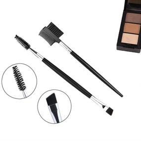 img 3 attached to 🖌️ Duo Eyebrow Brush and Spoolie Combo, BETURY Professional Eyebrow Makeup Tool with Eyelash Comb - Pack of 2 (Black)