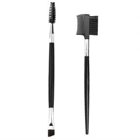 img 4 attached to 🖌️ Duo Eyebrow Brush and Spoolie Combo, BETURY Professional Eyebrow Makeup Tool with Eyelash Comb - Pack of 2 (Black)