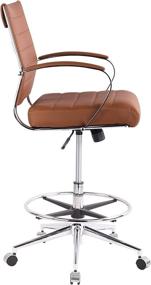 img 2 attached to 🪑 Vegan Leather Terracotta EdgeMod Tremaine Drafting Chair – Enhance Your Workspace