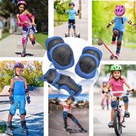 children's/kids' knee pad elbow pads wrist guards protective gear set for rollerblade roller 🛴 skates cycling bmx bike skateboard scooter riding sports, toddler outdoor multi-sports protection, age 3-7, blue logo