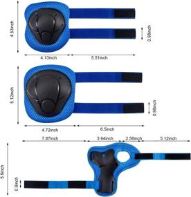 img 1 attached to Children's/Kids' Knee Pad Elbow Pads Wrist Guards Protective Gear Set for Rollerblade Roller 🛴 Skates Cycling BMX Bike Skateboard Scooter Riding Sports, Toddler Outdoor Multi-Sports Protection, Age 3-7, Blue