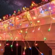 🎄 funpeny 8.5 ft christmas icicle lights: ul certified fairy lights with 27 drops for indoor outdoor holiday decoration логотип