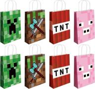 🎉 mine pixel party gift bags: perfect party supplies for game fans & birthday celebrations - 16 pcs, ideal for kids and adults logo