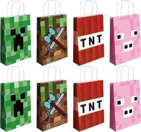 img 4 attached to 🎉 Mine Pixel Party Gift Bags: Perfect Party Supplies for Game Fans & Birthday Celebrations - 16 Pcs, Ideal for Kids and Adults