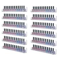 🔹 femeli 12 tier acrylic nail polish rack organizer: clear wall mount essential oil shelf for home salon, business, spa logo