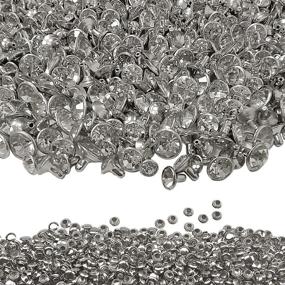 img 4 attached to 🔮 500 Sets of Silver Edge Crystal Glass Rivets: Perfect for DIY Leather Craft and Garment Decoration