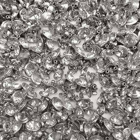 img 1 attached to 🔮 500 Sets of Silver Edge Crystal Glass Rivets: Perfect for DIY Leather Craft and Garment Decoration