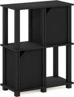 🗄️ furinno brahms storage shelf - 3-tier organizer in sleek black oak/black finish logo