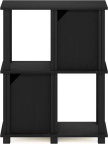 img 2 attached to 🗄️ FURINNO Brahms Storage Shelf - 3-Tier Organizer in Sleek Black Oak/Black Finish