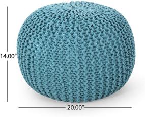 img 3 attached to 💦 Nahunta Aqua Pouf by Christopher Knight Home