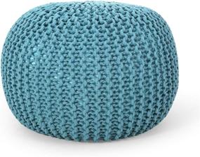 img 4 attached to 💦 Nahunta Aqua Pouf by Christopher Knight Home