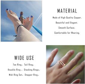 img 1 attached to 🌸 CASSIECA 9PCS Adjustable Hypoallergenic Toe Rings for Women: Flower & Arrow Tail Pinky Knuckle Rings - Stylish Summer Beach Foot Jewelry Set