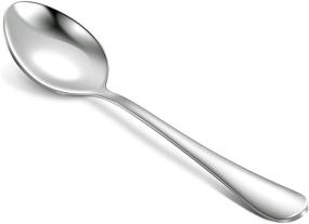 img 4 attached to Set of 12 Dinner Spoons – High-Quality Stainless Steel Spoons for Home, Kitchen, or Restaurant Use | Mirror Polished, Dishwasher Safe, 7.3 Inch Length