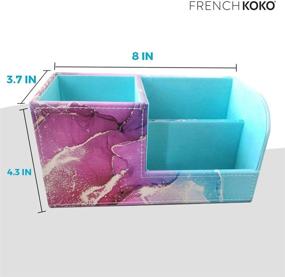 img 3 attached to 🖊️ Marble-lous French KOKO PU Leather Desk Organizer: A Stylish Pen Holder for Office or School Supplies - Perfect Desk Accessories for Kids, Teens, Girls, and Women