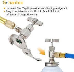 img 2 attached to 🌡️ gohantee R134A Refrigerant Charge Hose Kit for R12 R22 Air Conditioning - 59" Recharge Hose with 2.75" Gauge and Universal Freon Can Tap - Suitable for Cars