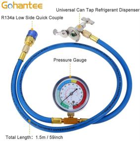 img 3 attached to 🌡️ gohantee R134A Refrigerant Charge Hose Kit for R12 R22 Air Conditioning - 59" Recharge Hose with 2.75" Gauge and Universal Freon Can Tap - Suitable for Cars