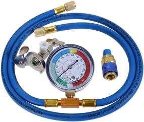 img 4 attached to 🌡️ gohantee R134A Refrigerant Charge Hose Kit for R12 R22 Air Conditioning - 59" Recharge Hose with 2.75" Gauge and Universal Freon Can Tap - Suitable for Cars