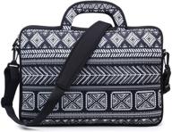 meffort inc water-resistant neoprene laptop briefcase bag - multiple pocket design, 15-15.6 inch, black gary pattern a logo