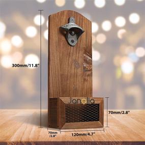 img 3 attached to 🍺 Janolia Vintage Style Wooden Wall Beer Opener with Cap Catcher: Perfect Father's Day or Friendship Gift