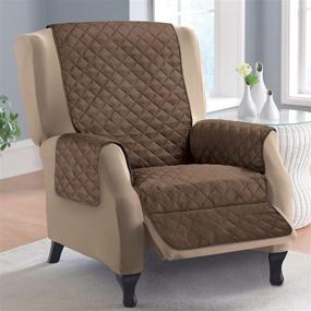 img 3 attached to 🪑 Quilted Furniture Protector Cover - Reversible (Chocolate/Tan) for Recliner - Collections Etc.