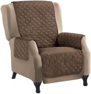 🪑 quilted furniture protector cover - reversible (chocolate/tan) for recliner - collections etc. logo