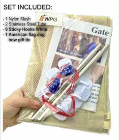 img 3 attached to 🐾 WPG Portable Pet Safety Door Guard: Hall Doorway Fence, Wide 43” Beige Mesh with Stainless Steel & 9 Hooks