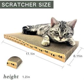 img 2 attached to 🐱 MECOOL Cat Scratcher: 3PCS Reversible Corrugated Cardboard with Catnip, Scratch Lounge Bed and Scratch Box