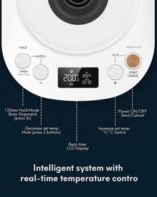 img 2 attached to ☕ Temperature Control Electric Gooseneck Kettle for Coffee and Tea, Stainless Steel Inner Lid and Bottom, Rapid Heating 1200W, 0.8L Capacity, Built-in StopWatch, Matt White Finish.