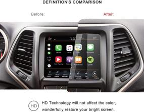 img 1 attached to 🔍 High-Definition Clear R RUIYA Navigation Screen Protector for 2019-2020 Grand Cherokee Uconnect - Scratch-Resistant Tempered Glass, Ultra Clarity (8.4-Inch)