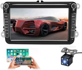 img 4 attached to 🚗 Car Radio Android GPS Navigation Stereo for VW Volkswagen Passat Golf MK5 Jetta Tiguan T5 Skoda Seat Polo Touran Double Din Car Stereo with Bluetooth 8" Touch Screen FM WIFI SWC 1G 16G + Backup Camera: Enhance Your Driving Experience with Advanced Features