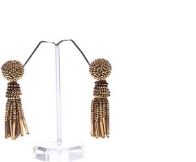 img 1 attached to 🌟 Exquisite Richera Golden Tussel Seed Bead Earrings - Elegant Size 60mm for Women and Girls