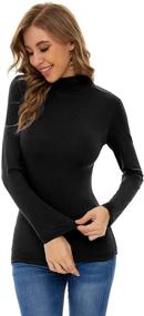 img 3 attached to 👚 Fashionable and Comfortable Women's Fitted Turtleneck Sleeves for Lingerie, Sleep & Lounge