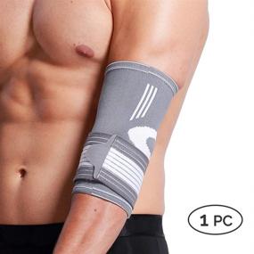 img 1 attached to 🌟 NeoTech Care Elbow Support Brace - Size M, Gray - 1 Unit: A Reliable Solution for Elbow Pain Relief