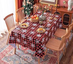 img 3 attached to ❄️ Waterproof Snowflake Christmas Rectangle Tablecloth