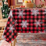 ❄️ waterproof snowflake christmas rectangle tablecloth логотип