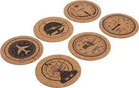 img 3 attached to ✈️ Corkology Aviation Set Flight Instruments Coasters, 3.75-inch diameter, Cork