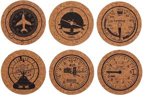 img 4 attached to ✈️ Corkology Aviation Set Flight Instruments Coasters, 3.75-inch diameter, Cork