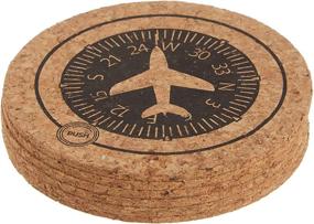 img 1 attached to ✈️ Corkology Aviation Set Flight Instruments Coasters, 3.75-inch diameter, Cork