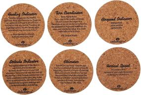 img 2 attached to ✈️ Corkology Aviation Set Flight Instruments Coasters, 3.75-inch diameter, Cork