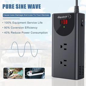 img 3 attached to ⚡️ LEICESTERCN 300W Pure Sine Wave Power Inverter - DC 12V to 110V AC Car Converter - 2 AC Outlets, 4.8A Dual USB Ports, and 1 Type-C Port