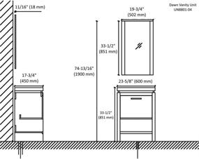 img 1 attached to 🚰 Dawn RAT241703-04 Ceramic Lavatory Sink Top: With Overflow & Single Hole Faucet Deck, 3-5/8" Thickness