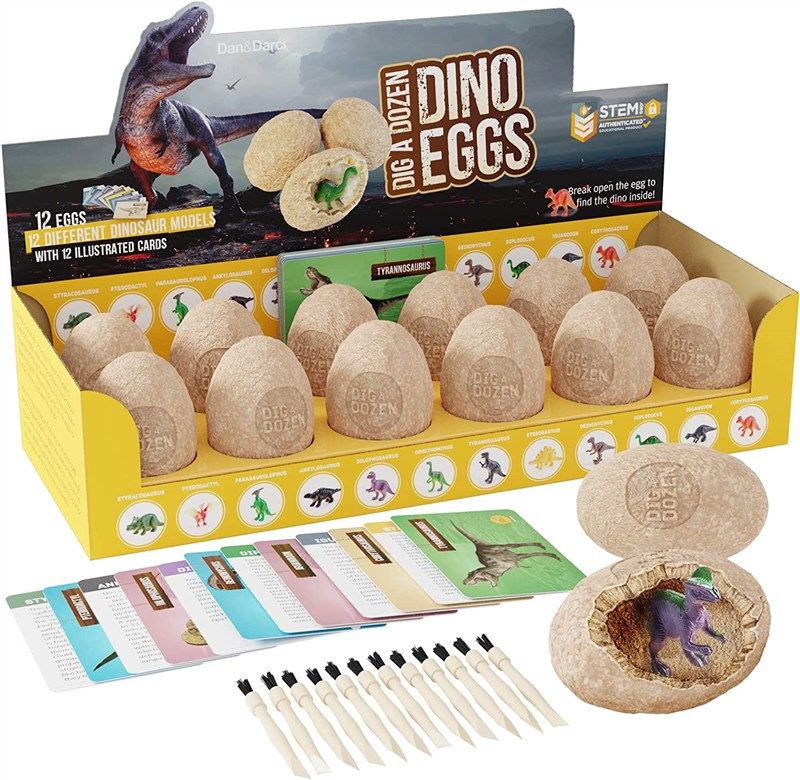 Logotipo de dino egg dig kit archaeology