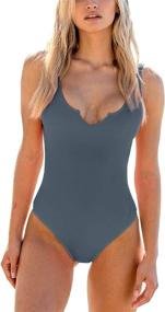 img 4 attached to MELYUM Swimsuit Control Bathing Swimwear Sports & Fitness in Water Sports