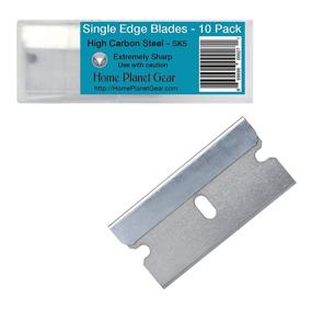 img 3 attached to 🔪 Pack of 10 Single Edge Razor Blades – Straight Edge Razor Set – Includes 10 Ultra-Sharp Flat Blades in Handy Storage Dispenser – Heavy-Duty SK5 Oven Scraper Tool Refills