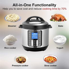 img 1 attached to 🍲 6.5 Quart Electric Pressure Cooker: Multi-Use Programmable Slow Cooker, Rice Cooker, Yogurt Maker, Steamer, and Saute, Complete with Accessories and Recipe