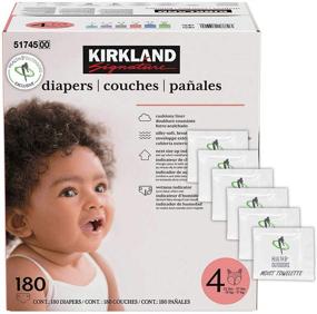 img 4 attached to 👶 Kirkland Signature Size 4 Diapers - 180 Count (22-37 lbs) with Exclusive Health and Outdoors Wipes
