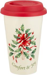 img 2 attached to 🎅 Lenox Holiday Comfort & Joy Double Wall Ceramic Thermal Travel Mug, 12 oz.: Keep Your Drinks Warm on the Go!