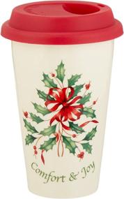 img 1 attached to 🎅 Lenox Holiday Comfort & Joy Double Wall Ceramic Thermal Travel Mug, 12 oz.: Keep Your Drinks Warm on the Go!