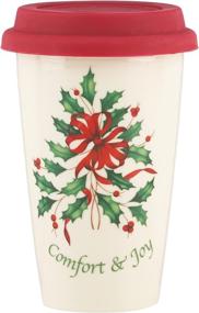 img 4 attached to 🎅 Lenox Holiday Comfort & Joy Double Wall Ceramic Thermal Travel Mug, 12 oz.: Keep Your Drinks Warm on the Go!