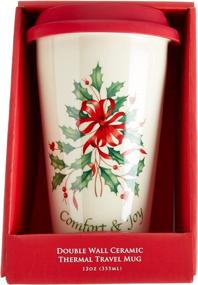 img 3 attached to 🎅 Lenox Holiday Comfort & Joy Double Wall Ceramic Thermal Travel Mug, 12 oz.: Keep Your Drinks Warm on the Go!